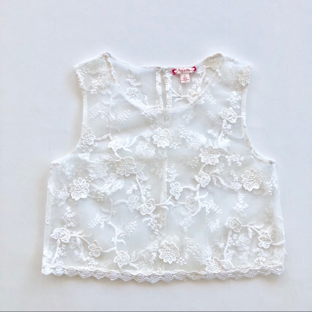 Ruby Bloom Girl lace crop top